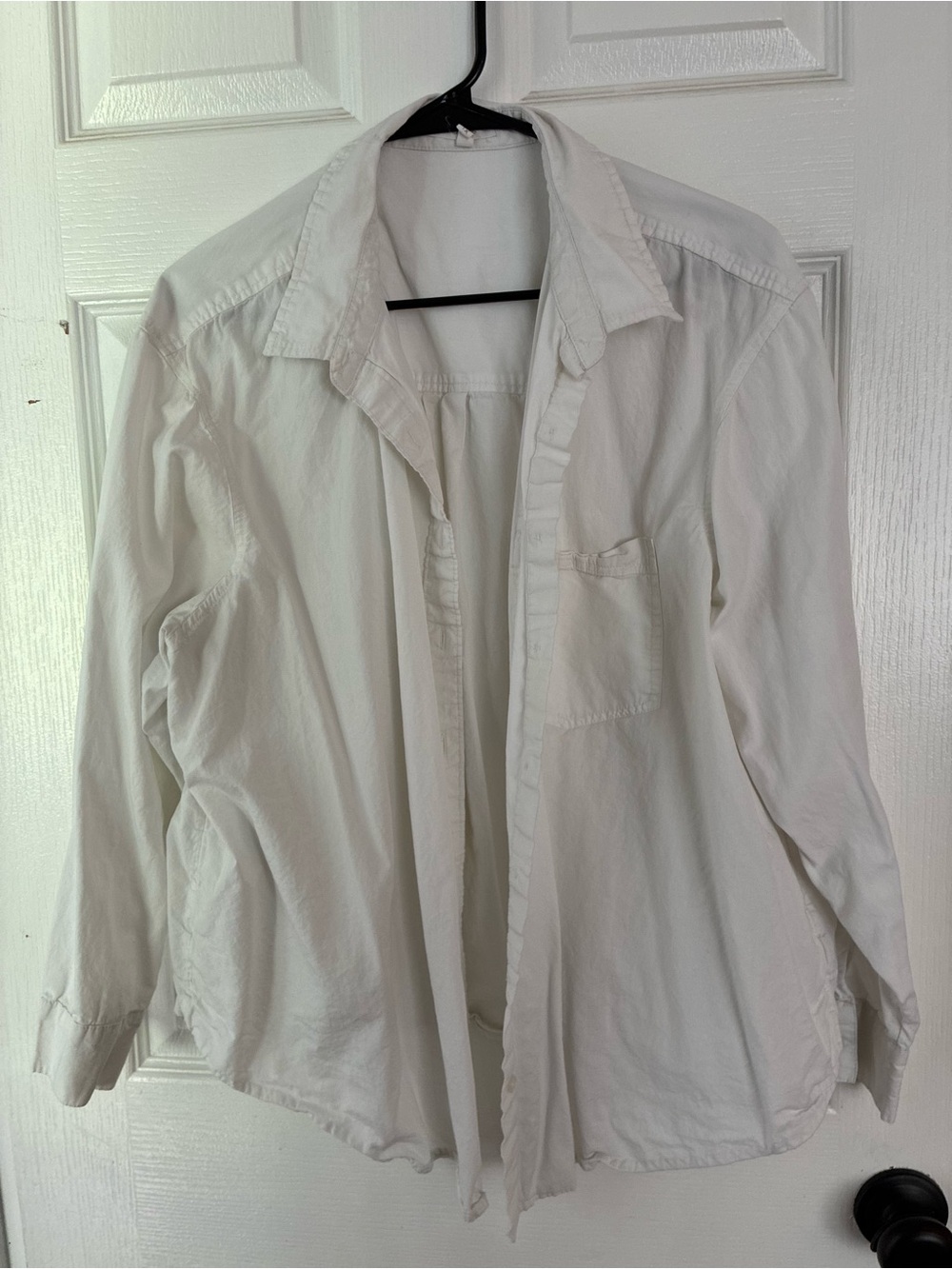 Maurices White Oversized Button-Up Shirt 1X